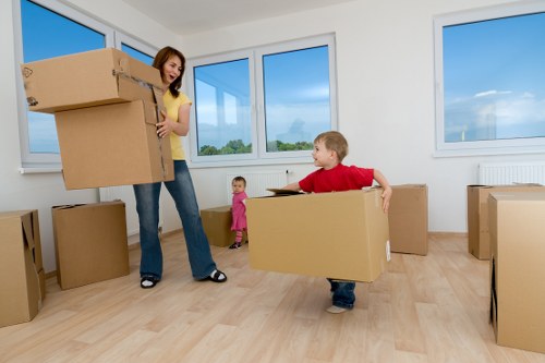 Careful loading of a sofa and household furniture for transport